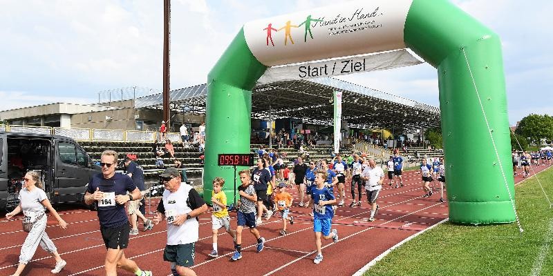 Läufer in einem Stadion