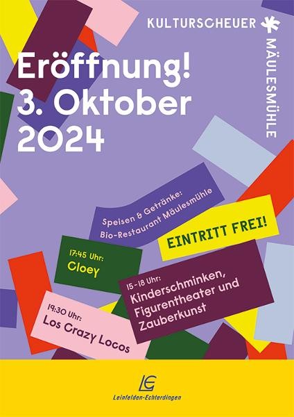 Plakat  "Eröffnung Komedescheuer am 3. Oktober"