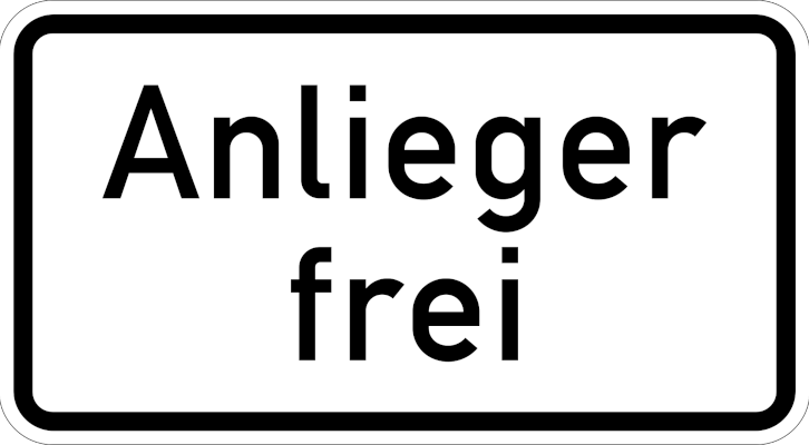 Verkehrsschild mit der Aufschrift "Anlieger frei"