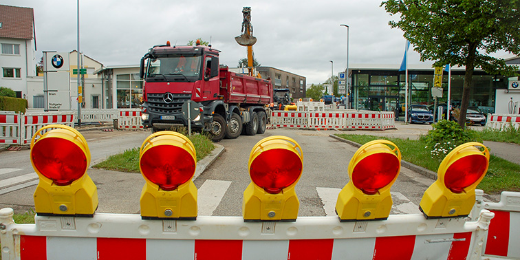 Sperre an der Stuttgarter Straße