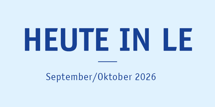 HEUTE IN LE Logo „HEUTE IN LE“ – dunkelblaue Schrift auf hellblauen Hintergrund