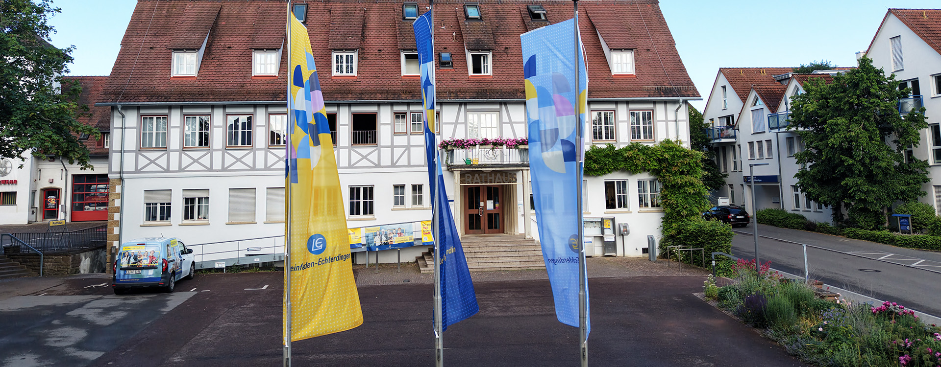 Zur Seite der Stadtverwaltung Rathaus Leinfelden am Marktplatz