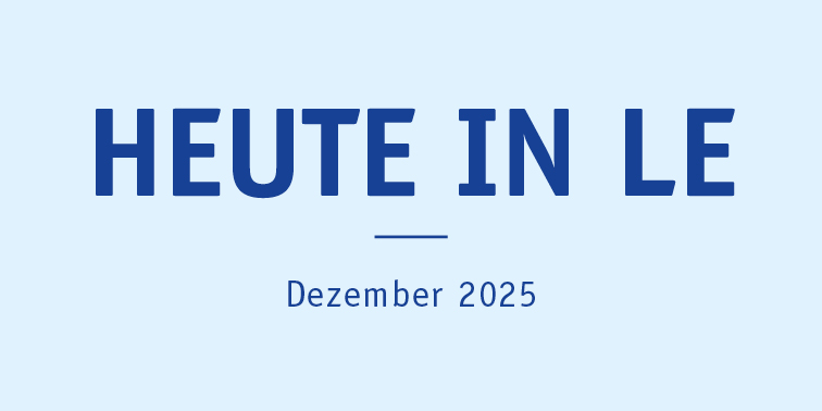 HEUTE IN LE Logo „HEUTE IN LE“ – dunkelblaue Schrift auf hellblauen Hintergrund
