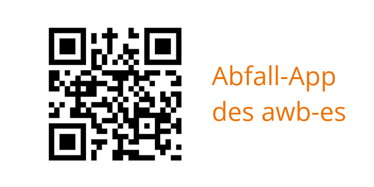 Müllabfuhr QR-Code, der zur Abfall-App des Abfallwirtschaftsbetriebs Esslingen führt