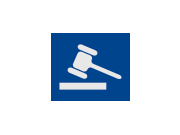 Icon Stadtrecht Grafisches Icon mit Richterhammer