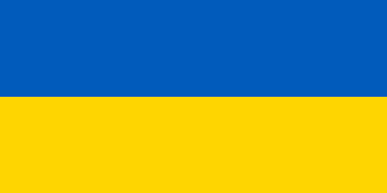 Ukraine-Flagge bestehend aus blauem und grünem Balken