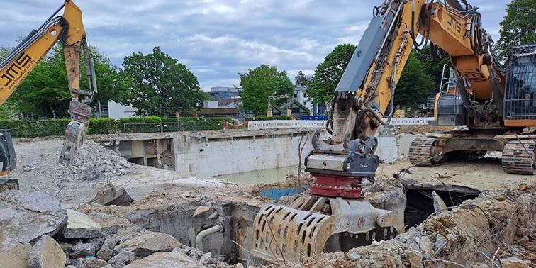 Baustelle Neubau Gartenhallenbad in Leinfelden