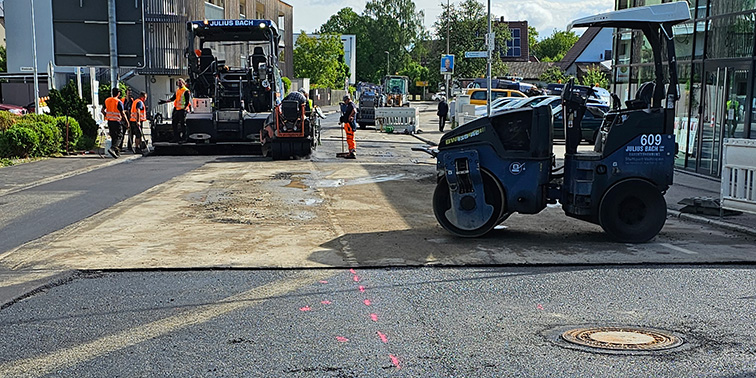 Baumaschinen an der Stuttgarter Straße