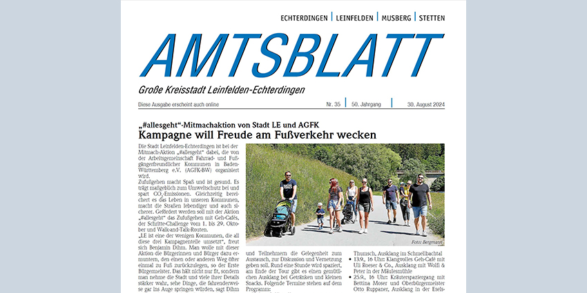 Titelseite des Amtsblatts